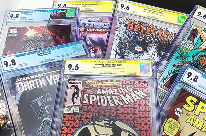 Ejemplos de comics con distintos puntajes y slabs