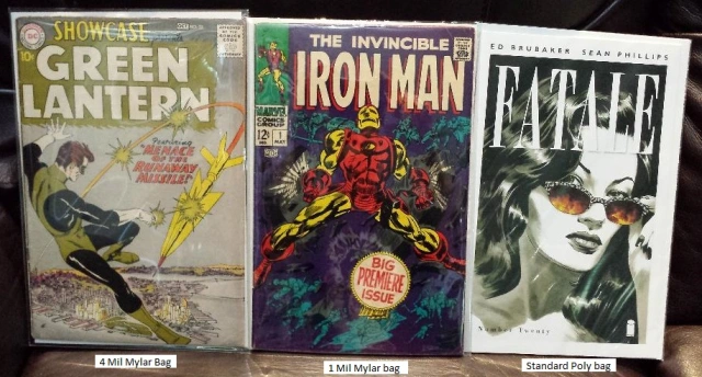 Bolsas de mylar vs polybag en comics
